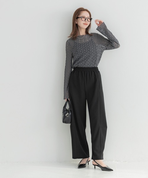 coca(coca)(コカ)の「ストレッチレーストップス(Tシャツ/カットソー・レディース・アイボリー/チャコール・L/M/S)」の11枚目の写真