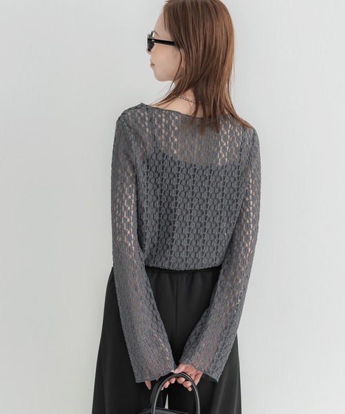 coca(coca)(コカ)の「ストレッチレーストップス(Tシャツ/カットソー・レディース・アイボリー/チャコール・L/M/S)」の12枚目の写真