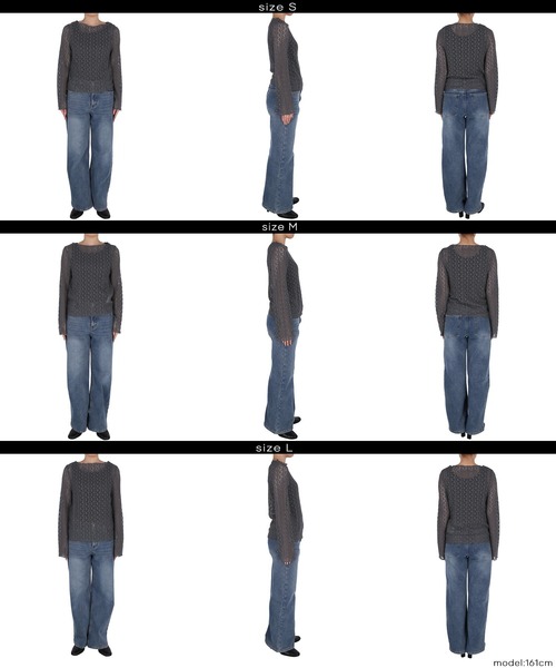 coca(coca)(コカ)の「ストレッチレーストップス(Tシャツ/カットソー・レディース・アイボリー/チャコール・L/M/S)」の14枚目の写真