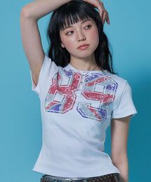 SEQUENZ（シークエンズ）の「※WEB限定 / ユニオンジャック / レディースユニオンジャックヘンリーT / sqnz union jack henley tee（Tシャツ/カットソー）」