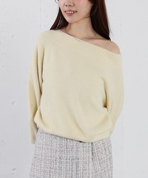 ラメマシュマロオフショルニットプルオーバー