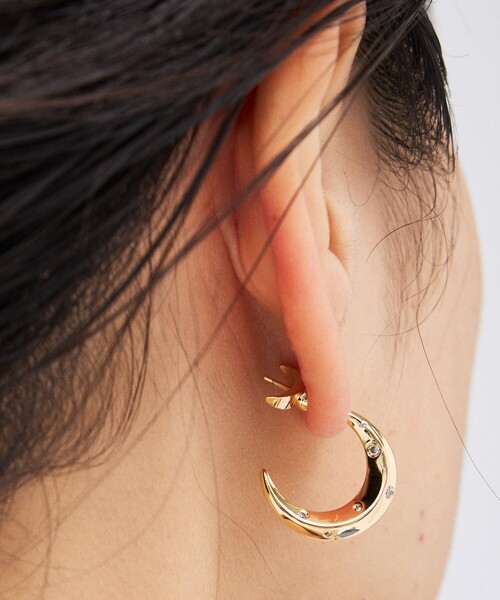 Rouge vif（ルージュヴィフ）の「【LILI CLASPE/リリクラスプ】LUNA EARRING ルナピアス（ピアス（両耳用）・レディース・シルバー/ゴールド・フリー）」の6枚目の写真