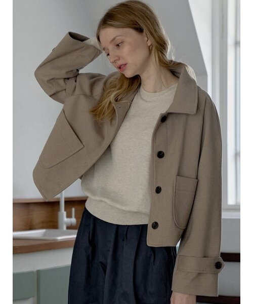 AVANT-G(アバン)の「Herringbone Trucker Jacket - BEIGE(デニムジャケット・レディース・その他・FREE)」の1枚目の写真
