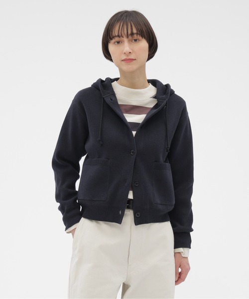 MHL.（エムエイチエル）の「VINTAGE DRY COTTON KNITWEAR（カーディガン/ボレロ・レディース・ホワイト系その他3/ネイビー系1・2）」の2枚目の写真