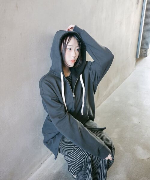 GAINSBORO(ゲインズボロ)の「2WAY シグネチャー1 フードジップアップ_ブラウン(パーカー・レディース・その他・S/M/L/XL)」の12枚目の写真