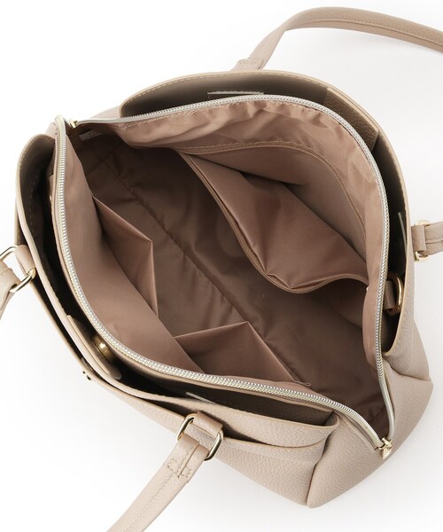 SHOO・LA・RUE（シューラルー）の「【軽量/2WAY】ロングハンドル ラウンドトートバッグ（トートバッグ・レディース・ベージュ/グレー/ブラック・00）」の9枚目の写真