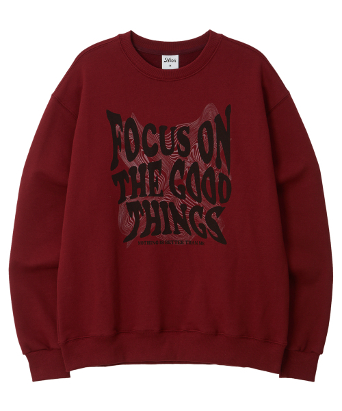 NOTHINGISBETTERTHANME(ナッシングイズベターザンミー)の「GEOMETRY LETTERING SWEATSHIRT_burgundy(スウェット・レディース・その他・M/L)」の1枚目の写真