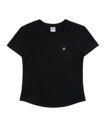 (w) TCM mini logo curved T (black)