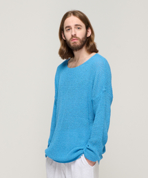 CARGOBROS（カーゴブロス）の「サマー透かしワッフルコージーニット（ブルー）（ニット/セーター）」