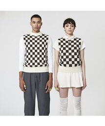 ATHPLATFORM（アスプラットフォーム）の「AU32KV02 チェックインタージャカードニットベスト_ブラウン（ベスト）」