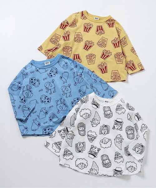 BREEZE（ブリーズ）の「ファニー総柄Tシャツ（Tシャツ/カットソー・キッズ・アイボリー/サックスブルー/イエロー・80/90/100/110/120/130）」の4枚目の写真