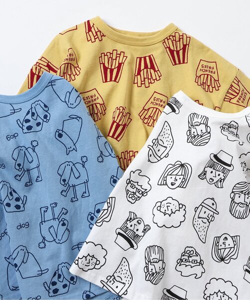 BREEZE（ブリーズ）の「ファニー総柄Tシャツ（Tシャツ/カットソー・キッズ・アイボリー/サックスブルー/イエロー・80/90/100/110/120/130）」の5枚目の写真
