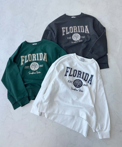 AS KNOW AS plus(アズノゥアズプラス)の「〇カレッジロゴ刺繍オーバーサイズスウェット【UNISEX ITEM】(スウェット・レディース・ダークグリーン/チャコールグレー/オフホワイト・FREE)」の22枚目の写真