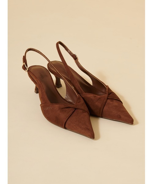 SNIDEL（スナイデル）の「ツイストリボンパンプス（パンプス・レディース・ブラック/ピンク/ブラウン/ドット/イエロー・L/M/S）」の3枚目の写真