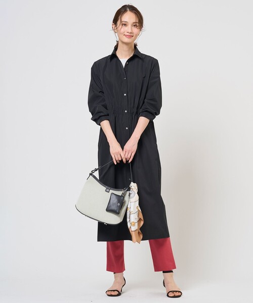 J.PRESS（ジェイプレス）の「【WEB限定カラーあり】TC ライトタンブラー シャツワンピース（ワンピース・レディース・ベージュ系/ブラック系/グレー系・9/11）」の8枚目の写真