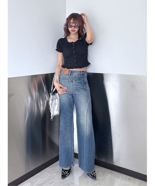 SLY（スライ）の「【2026SS新作】BACK TO FRONT DENIM PT バックトゥフロントデニムパンツ 冬服 春服（デニムパンツ・レディース・ブルー・2/1/0）」の12枚目の写真