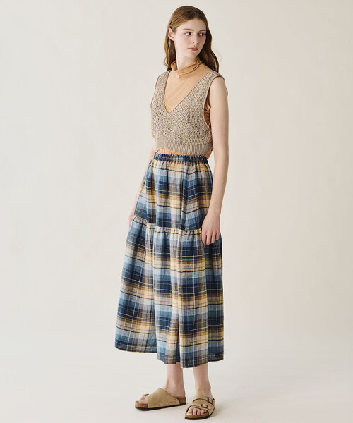 O'NEIL of DUBLIN(オニールオブダブリン)の「O'NEIL OF DUBLIN | ティアードスカート CHECK WOMEN(スカート・レディース・ブルー系その他5/ブルー系その他/ブルー系その他6・8)」の6枚目の写真