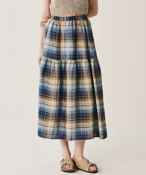 O'NEIL of DUBLIN(オニールオブダブリン)の「O'NEIL OF DUBLIN | ティアードスカート CHECK WOMEN(スカート・レディース・ブルー系その他5/ブルー系その他/ブルー系その他6・8)」の1枚目の写真