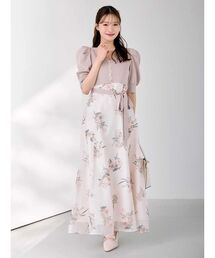 MERCURYDUO | ブーケ花柄ニットドッキングワンピース(ワンピース)