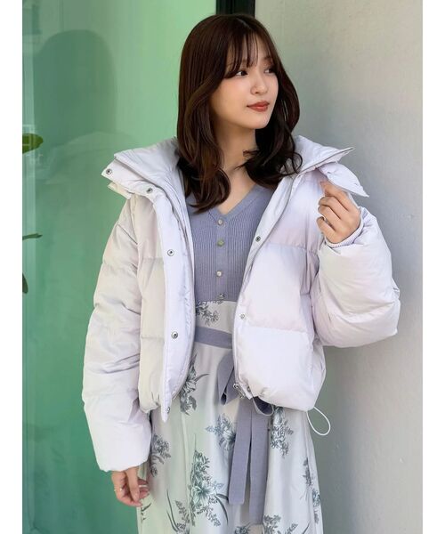 MERCURYDUO（マーキュリーデュオ）の「ブーケ花柄ニットドッキングワンピース（ワンピース・レディース・ベージュ/ラベンダー/ブラック・MEDIUM/SMALL）」の18枚目の写真