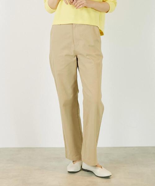 MELROSE claire(メルローズ クレール)の「《定番》TCツイルストレッチストレートパンツ(一部WEB限定サイズ)(その他パンツ・レディース・カーキ/アイボリー/ベージュ/ブラック・2/5/3/4)」の3枚目の写真
