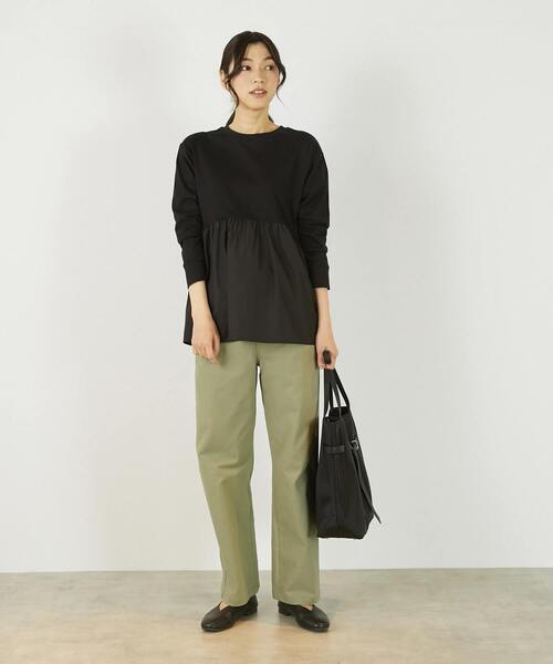 MELROSE claire(メルローズ クレール)の「《定番》TCツイルストレッチストレートパンツ(一部WEB限定サイズ)(その他パンツ・レディース・カーキ/アイボリー/ベージュ/ブラック・2/5/3/4)」の5枚目の写真