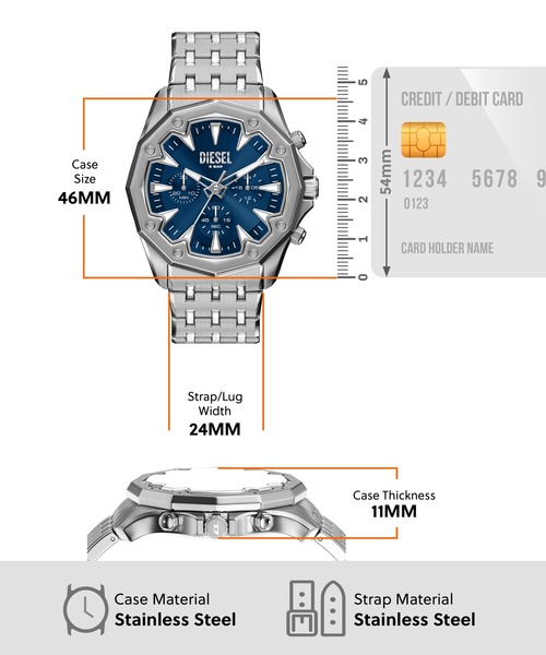 DIESEL（ディーゼル）の「ディーゼル 腕時計 メンズ アナログ ステンレス DZ4706（アナログ腕時計・メンズ・シルバー・FREE）」の5枚目の写真