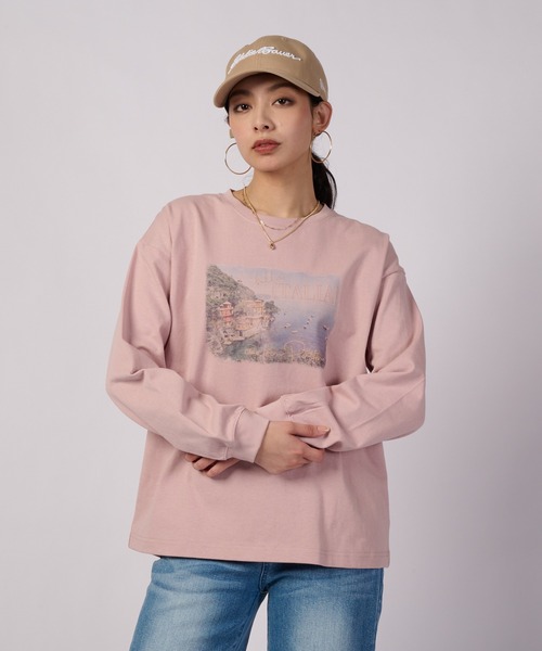 Eddie Bauer(エディーバウアー)の「アソート グラフィック 長袖Tシャツ(Tシャツ/カットソー・レディース・アイボリー/ライトブルー/スモークピンク/ブラック・XL/L/M/S)」の4枚目の写真