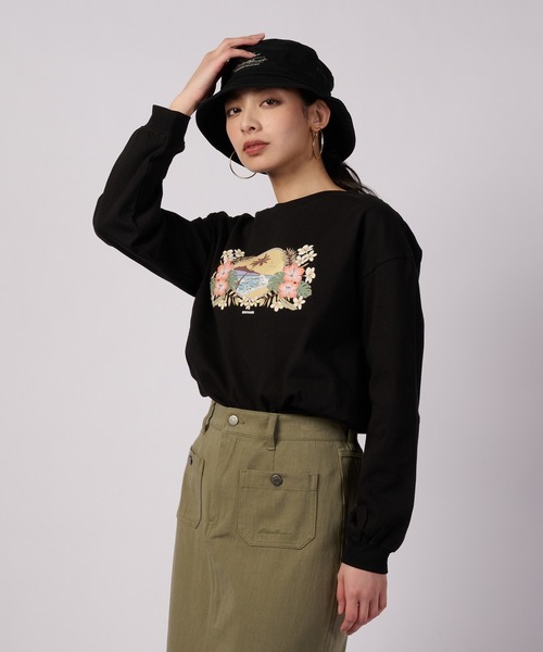 Eddie Bauer(エディーバウアー)の「アソート グラフィック 長袖Tシャツ(Tシャツ/カットソー・レディース・アイボリー/ライトブルー/スモークピンク/ブラック・XL/L/M/S)」の3枚目の写真