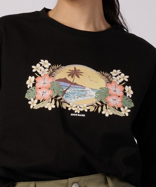 Eddie Bauer(エディーバウアー)の「アソート グラフィック 長袖Tシャツ(Tシャツ/カットソー・レディース・アイボリー/ライトブルー/スモークピンク/ブラック・XL/L/M/S)」の21枚目の写真