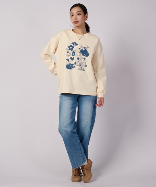 Eddie Bauer(エディーバウアー)の「アソート グラフィック 長袖Tシャツ(Tシャツ/カットソー・レディース・アイボリー/ライトブルー/スモークピンク/ブラック・XL/L/M/S)」の10枚目の写真