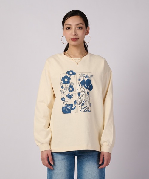 Eddie Bauer(エディーバウアー)の「アソート グラフィック 長袖Tシャツ(Tシャツ/カットソー・レディース・アイボリー/ライトブルー/スモークピンク/ブラック・XL/L/M/S)」の14枚目の写真