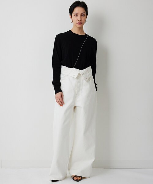 Whim Gazette(ウィムガゼット)の「ハイウエストデニムパンツ(デニムパンツ・レディース・ブルー/オフホワイト・38/36)」の13枚目の写真