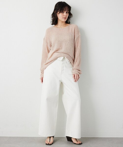 Whim Gazette(ウィムガゼット)の「ハイウエストデニムパンツ(デニムパンツ・レディース・ブルー/オフホワイト・38/36)」の3枚目の写真