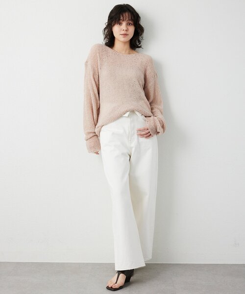 Whim Gazette(ウィムガゼット)の「ハイウエストデニムパンツ(デニムパンツ・レディース・ブルー/オフホワイト・38/36)」の4枚目の写真