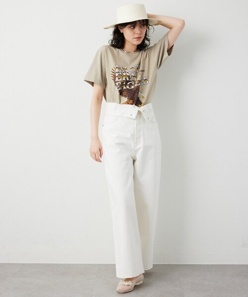 Whim Gazette(ウィムガゼット)の「ハイウエストデニムパンツ(デニムパンツ・レディース・ブルー/オフホワイト・38/36)」の6枚目の写真