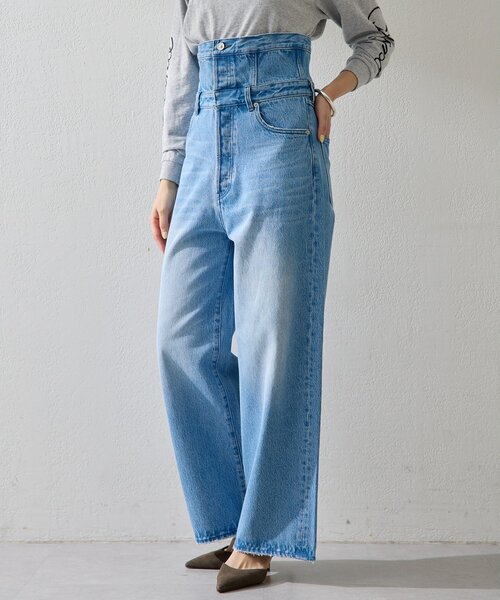 Whim Gazette(ウィムガゼット)の「ハイウエストデニムパンツ(デニムパンツ・レディース・ブルー/オフホワイト・38/36)」の17枚目の写真