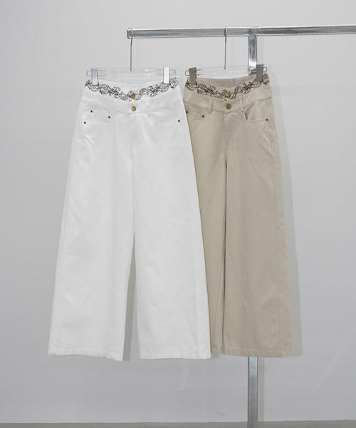 chuclla（チュクラ）の「エンブロイダリー ワイドパンツ chw26s097（その他パンツ・レディース・ホワイト/ベージュ・L/S/M）」の15枚目の写真