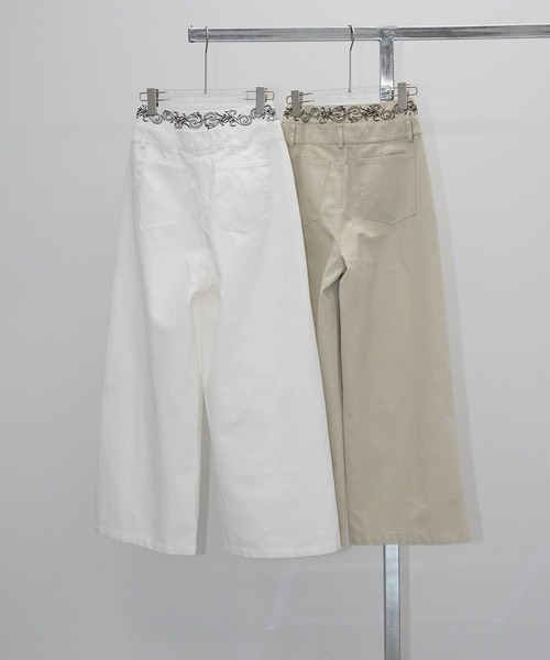 chuclla（チュクラ）の「エンブロイダリー ワイドパンツ chw26s097（その他パンツ・レディース・ホワイト/ベージュ・L/S/M）」の16枚目の写真