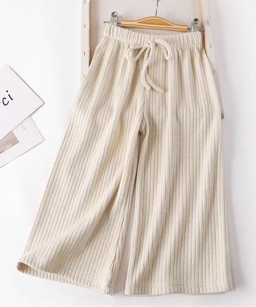 aimoha(アイモハ)の「【aimoha-KIDS-】キッズ リブワイドパンツ(その他パンツ・キッズ・ベージュ/ブラック/グレー・130/140/120/110/100/90)」の1枚目の写真