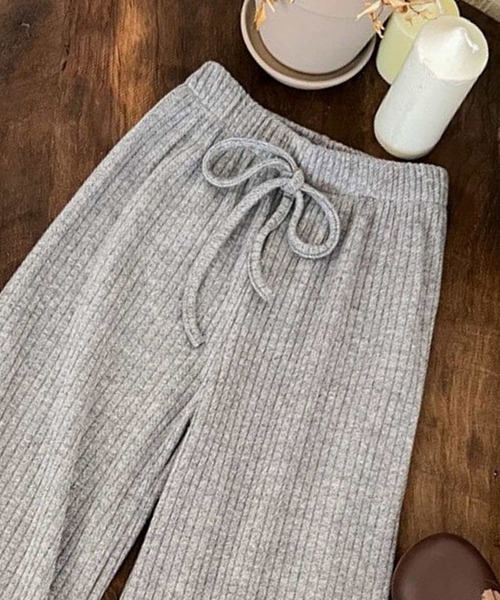 aimoha(アイモハ)の「【aimoha-KIDS-】キッズ リブワイドパンツ(その他パンツ・キッズ・ベージュ/ブラック/グレー・130/140/120/110/100/90)」の3枚目の写真