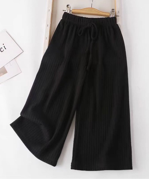 aimoha(アイモハ)の「【aimoha-KIDS-】キッズ リブワイドパンツ(その他パンツ・キッズ・ベージュ/ブラック/グレー・130/140/120/110/100/90)」の2枚目の写真