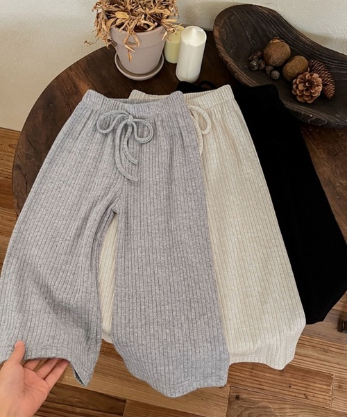 aimoha(アイモハ)の「【aimoha-KIDS-】キッズ リブワイドパンツ(その他パンツ・キッズ・ベージュ/ブラック/グレー・130/140/120/110/100/90)」の8枚目の写真