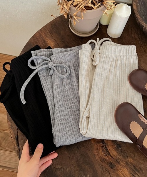 aimoha(アイモハ)の「【aimoha-KIDS-】キッズ リブワイドパンツ(その他パンツ・キッズ・ベージュ/ブラック/グレー・130/140/120/110/100/90)」の9枚目の写真