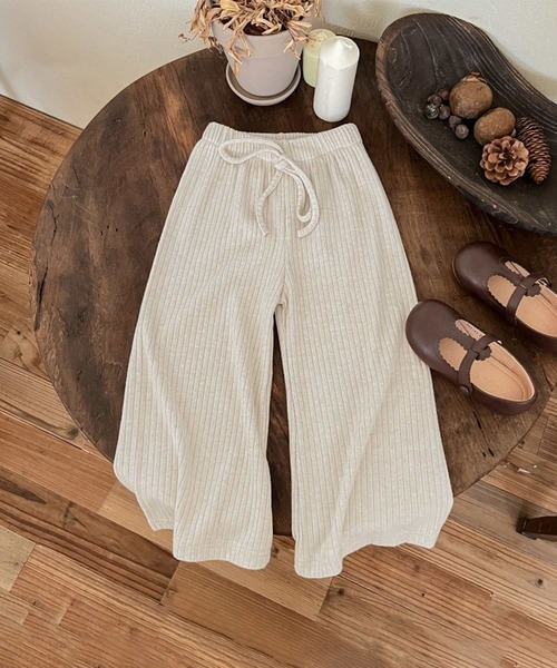 aimoha(アイモハ)の「【aimoha-KIDS-】キッズ リブワイドパンツ(その他パンツ・キッズ・ベージュ/ブラック/グレー・130/140/120/110/100/90)」の7枚目の写真