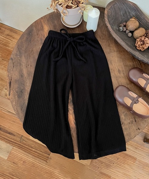 aimoha(アイモハ)の「【aimoha-KIDS-】キッズ リブワイドパンツ(その他パンツ・キッズ・ベージュ/ブラック/グレー・130/140/120/110/100/90)」の5枚目の写真