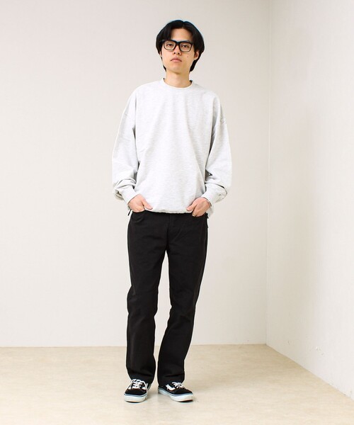 GLOSTER（グロスター）の「【無地/リアルツリーカモ】ミニ裏毛 裾ドロストスウェット（スウェット・メンズ・リアルツリーカモ/チャコールグレー/ライトグレー・L/M）」の4枚目の写真