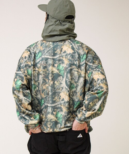 GLOSTER（グロスター）の「【無地/リアルツリーカモ】ミニ裏毛 裾ドロストスウェット（スウェット・メンズ・リアルツリーカモ/チャコールグレー/ライトグレー・L/M）」の10枚目の写真