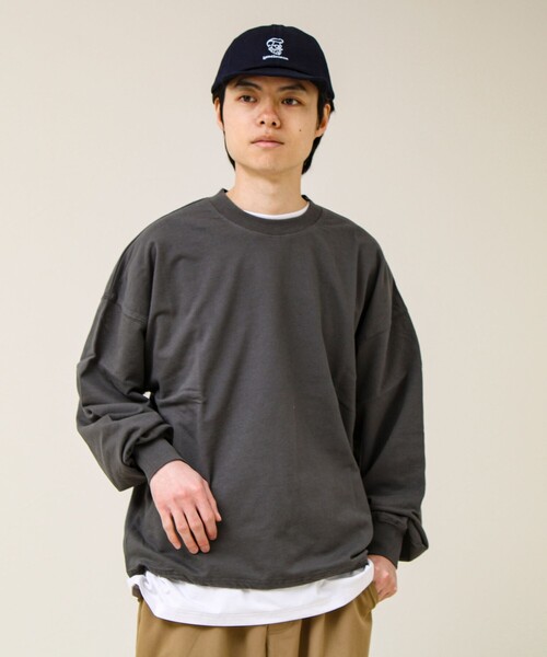 GLOSTER（グロスター）の「【無地/リアルツリーカモ】ミニ裏毛 裾ドロストスウェット（スウェット・メンズ・リアルツリーカモ/チャコールグレー/ライトグレー・L/M）」の12枚目の写真