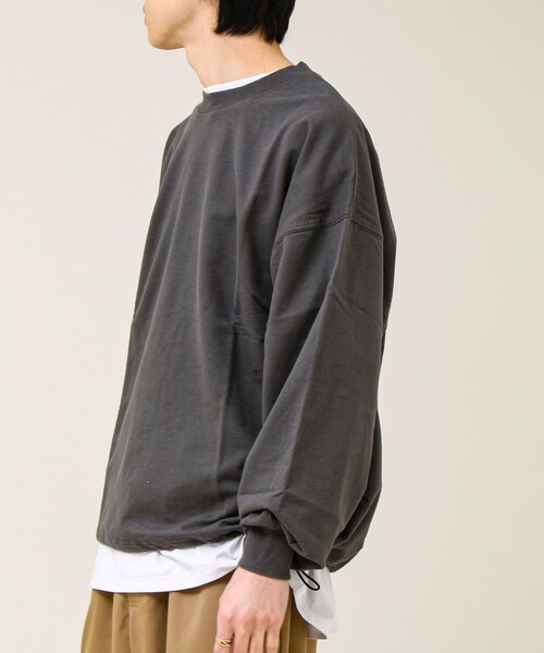 GLOSTER（グロスター）の「【無地/リアルツリーカモ】ミニ裏毛 裾ドロストスウェット（スウェット・メンズ・リアルツリーカモ/チャコールグレー/ライトグレー・L/M）」の14枚目の写真